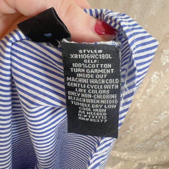 Sanctuary Blue and White Stripes Button Up Off Shoulder Blouse Women's Size S - Picture 7 of 7